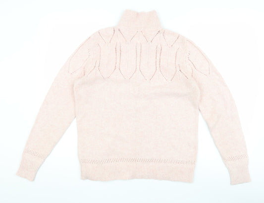 Fat Face Women's Pink Cable-Knit Jumper Size 8