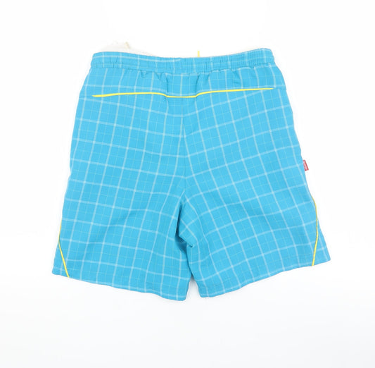 Slazenger Boys Blue Check Swim Shorts, 9-10 Years