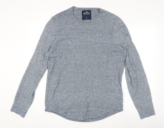 Hollister Men's Blue Long Sleeve Pullover Jumper, L