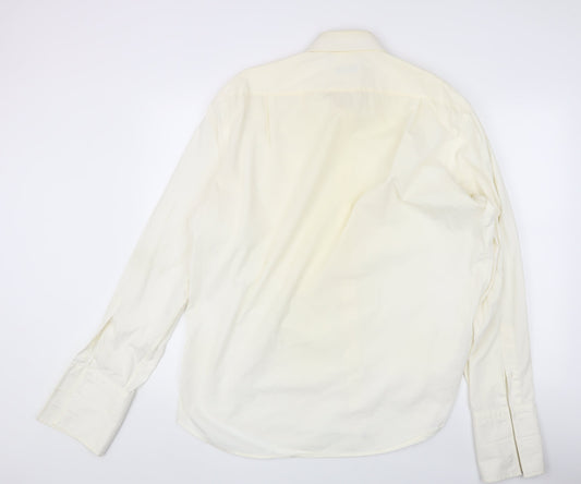 Hugo Boss Men's Ivory Long Sleeve Shirt 44 17.5