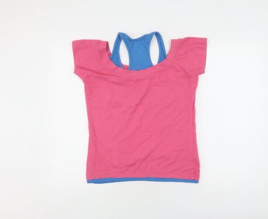 Everlast Women's Pink Blue T-Shirt, Size 12, Short Sleeve