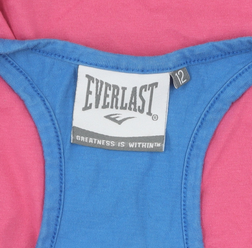 Everlast Women's Pink Blue T-Shirt, Size 12, Short Sleeve