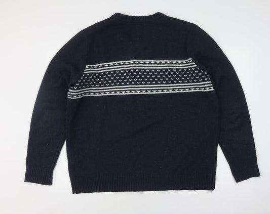 Quba & Co. Men's XL Blue Wool Pullover Jumper