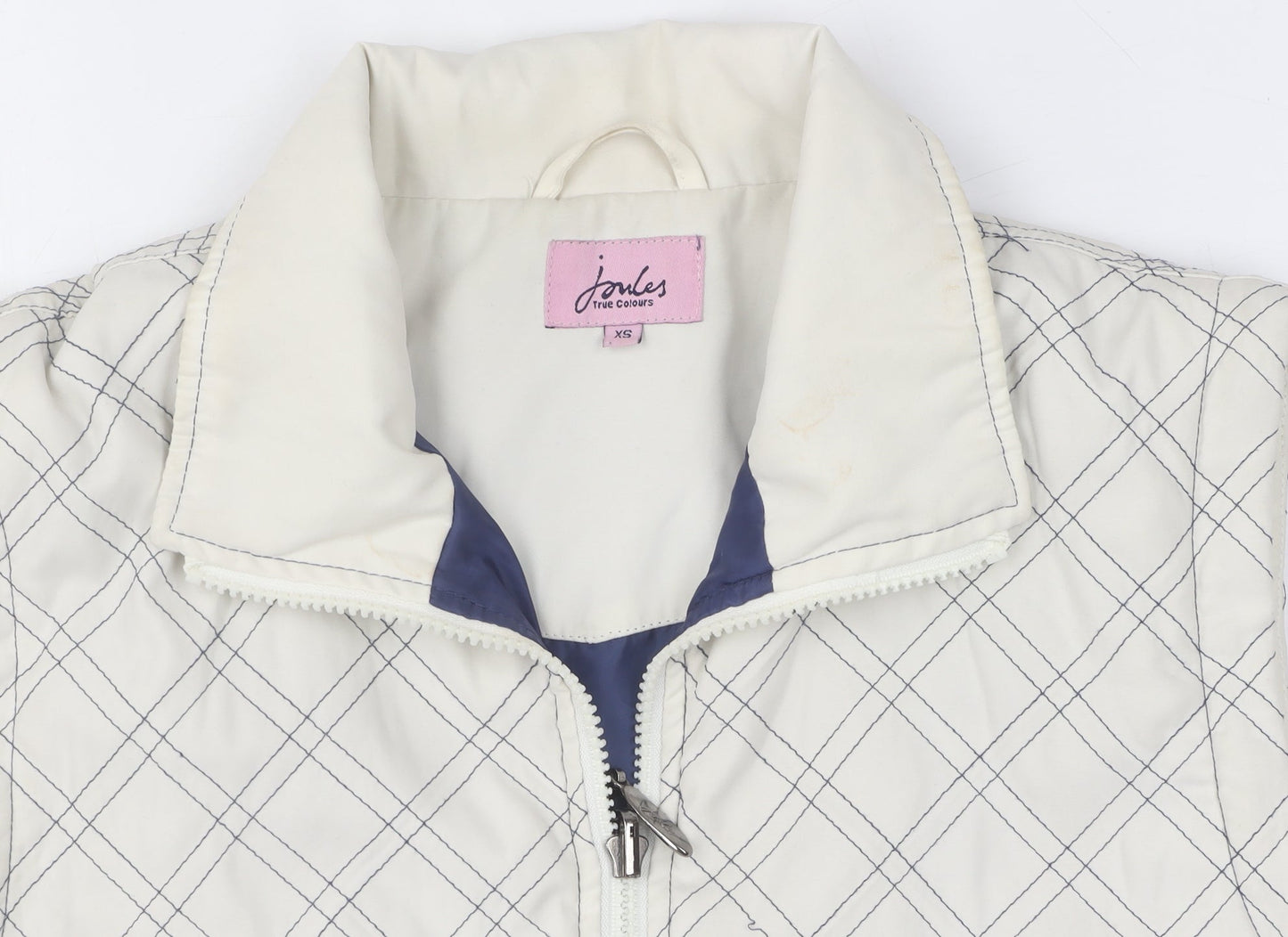 Joules Women's Ivory XS Waistcoat, Casual, Zip, Autumn/Spring