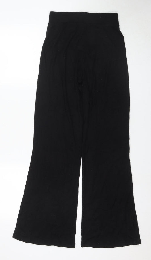 Zara Black Women's Trousers - Size S, Viscose Blend