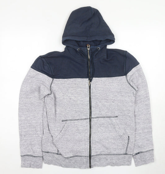 Jack & Jones Men's Blue Grey Full Zip Hoodie M
