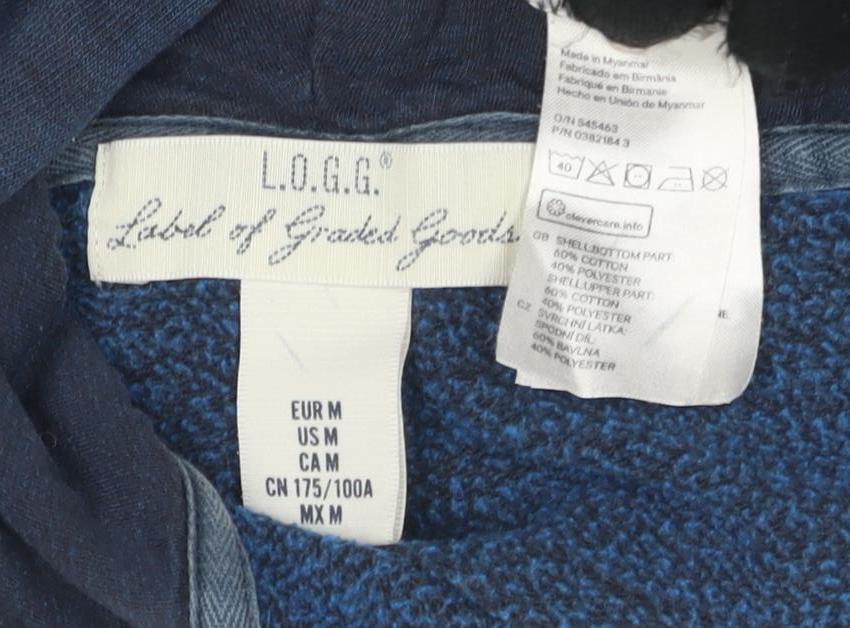 Jack & Jones Men's Blue Grey Full Zip Hoodie M