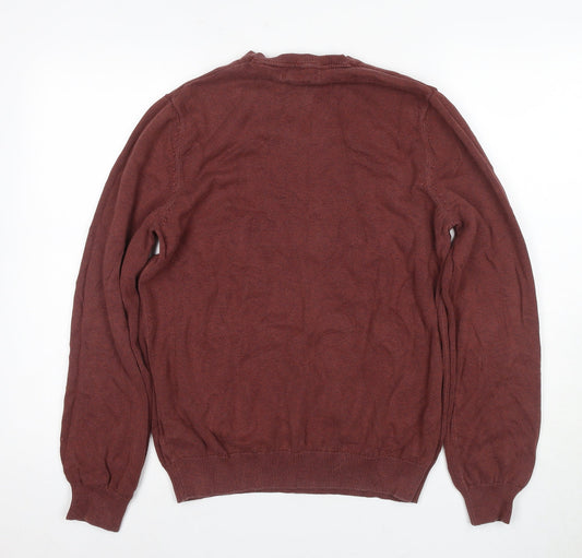 Marks and Spencer Men's Brown V-Neck Jumper M