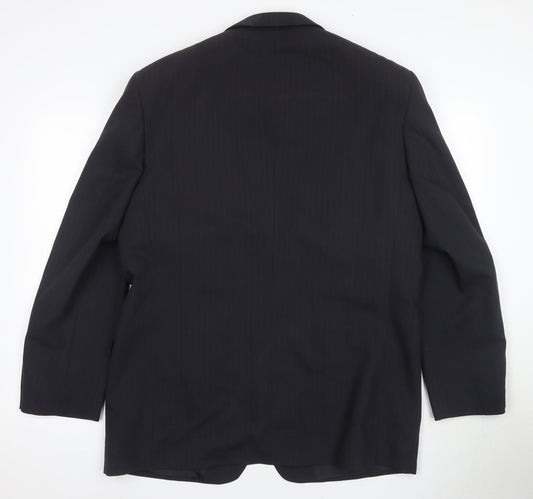 Canda Men's Black Blazer, Size 42, 1 Piece Striped