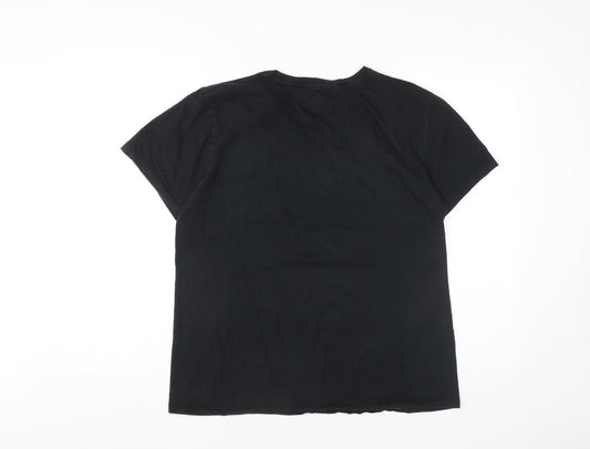 Champion Men's Black Cotton Short Sleeve T-Shirt M