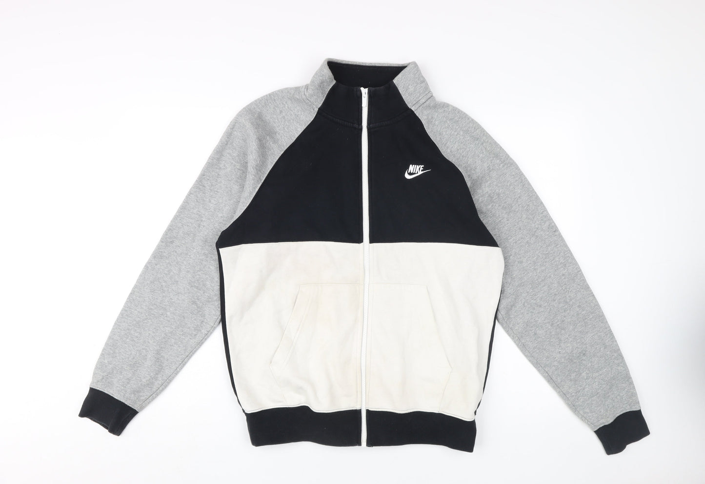 Nike Men's Full Zip Sweatshirt Black Grey Ivory S