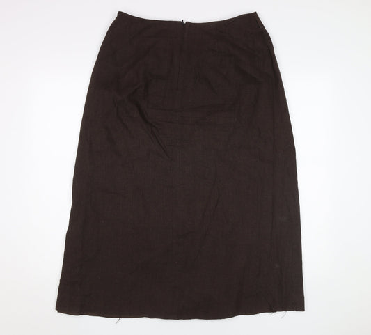 Style by EWM Women's Brown Midi Pencil Skirt Size 14