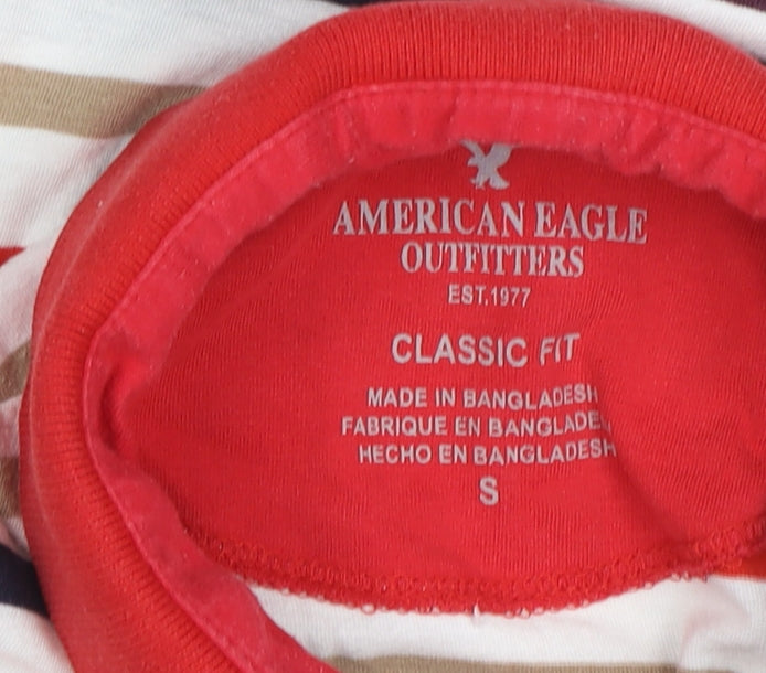American Eagle Women's Multicoloured Polo Shirt S