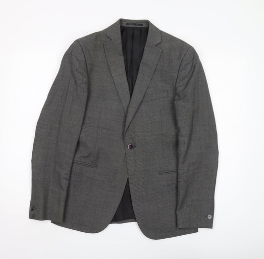 T.M. Lewin Men's Grey Blazer, Size 36, Business Elegant