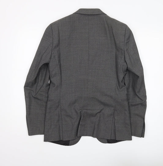 T.M. Lewin Men's Grey Blazer, Size 36, Business Elegant