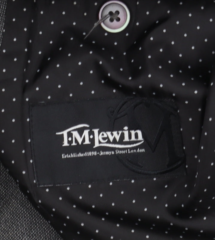 T.M. Lewin Men's Grey Blazer, Size 36, Business Elegant