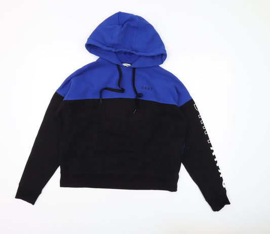DKNY Unisex Blue Pullover Hoodie XS with Logo