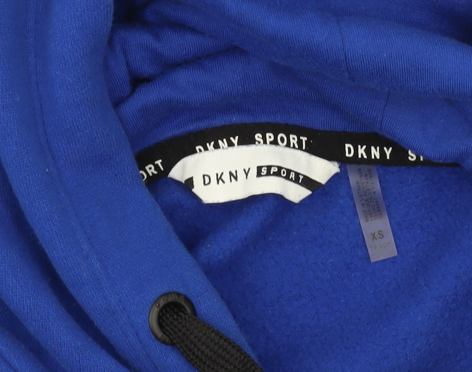 DKNY Unisex Blue Pullover Hoodie XS with Logo