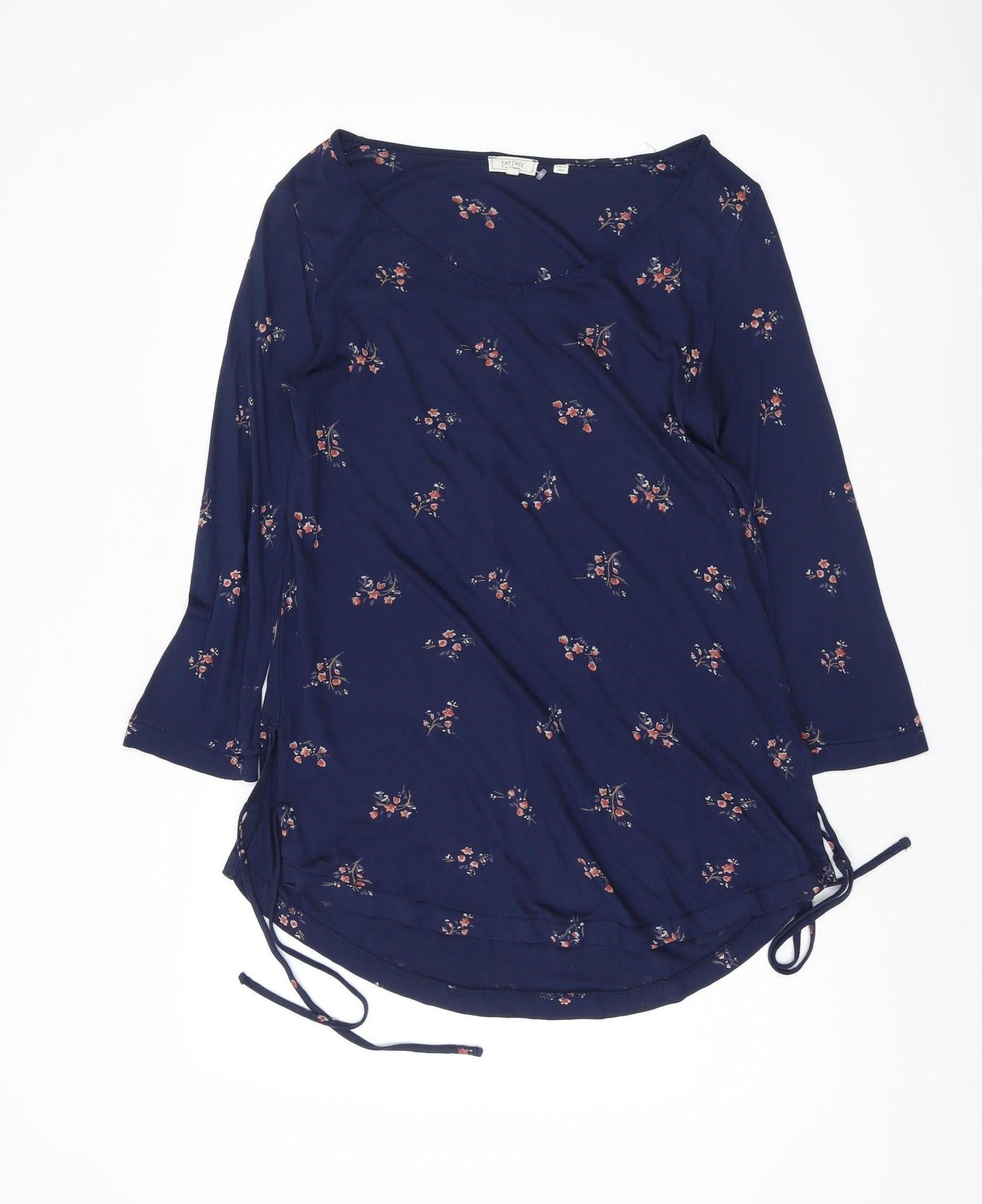 Fat Face Women's Blue Floral Tunic Blouse Size 10 Relaxed Fit