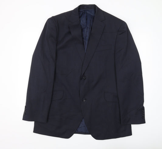 Mens 44 Chest Regular Austin Reed Blue Two-Button Suit Jacket