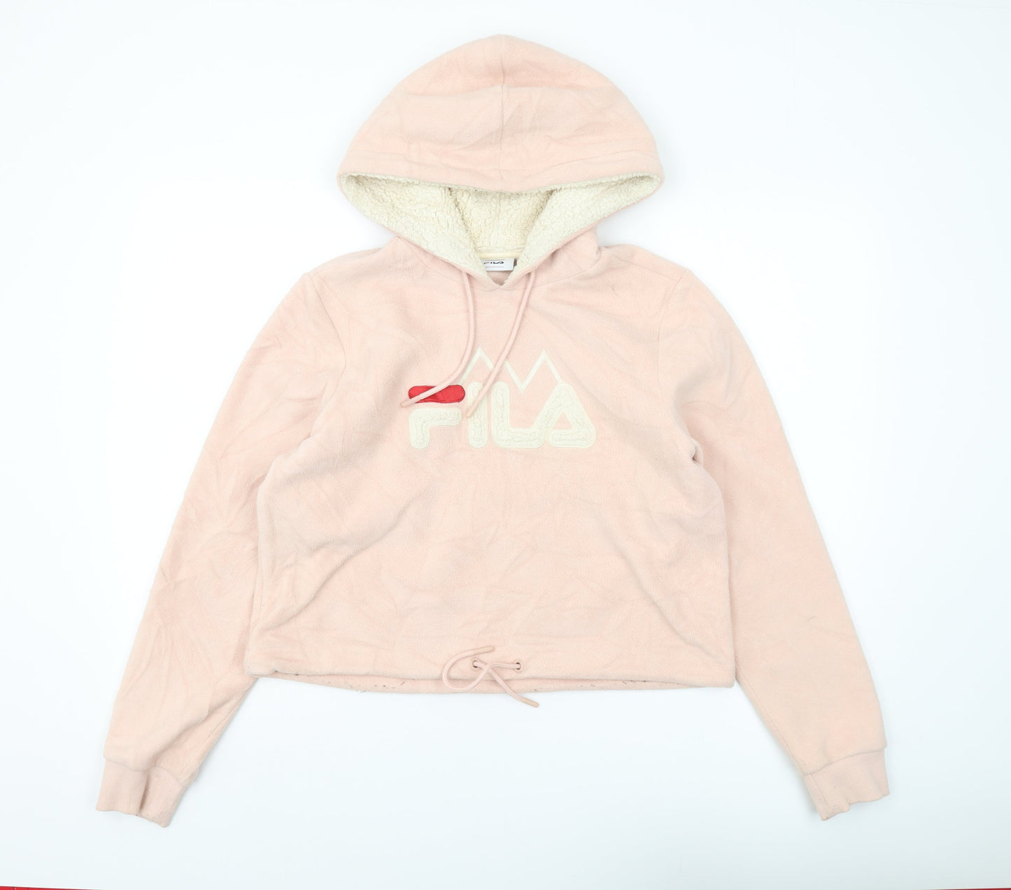 FILA Women's Pink Pullover Hoodie, Size M, Cozy Casual Wear