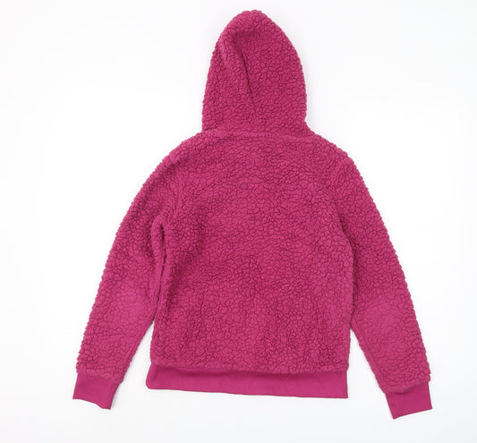 Crane Girls Athletic Logo Purple Fleece Pullover Hoodie 11-12 Yrs