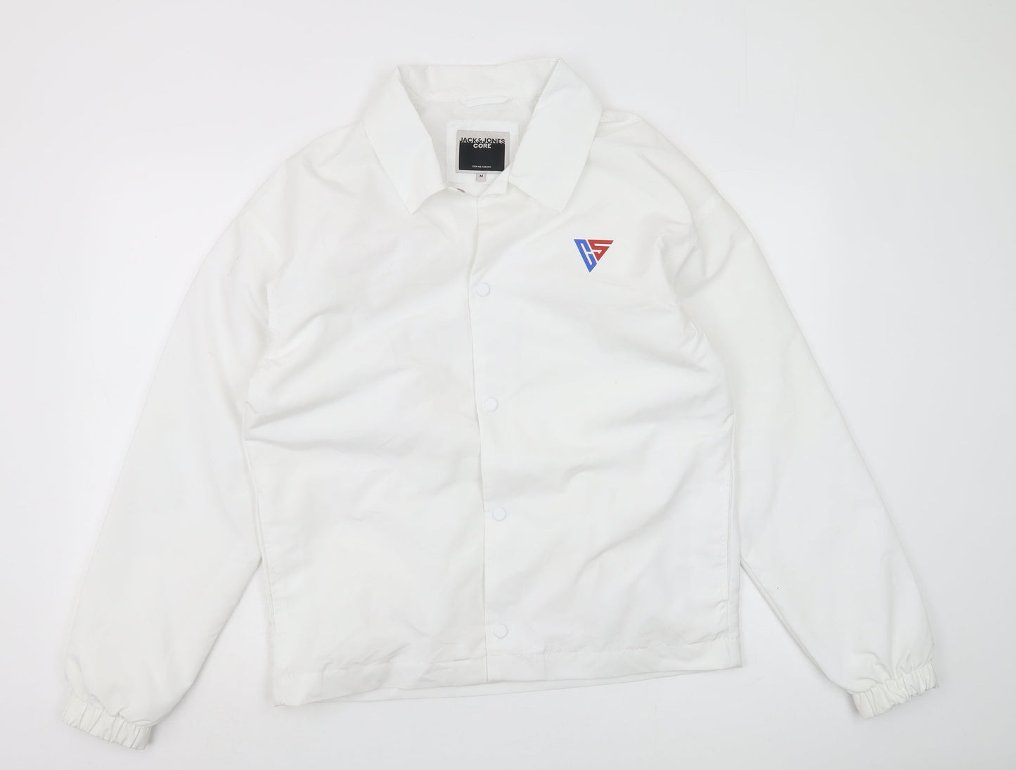 Jack & Jones Men's White M Windbreaker Jacket