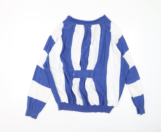 Adidas Women's Blue Striped Pullover Size 6