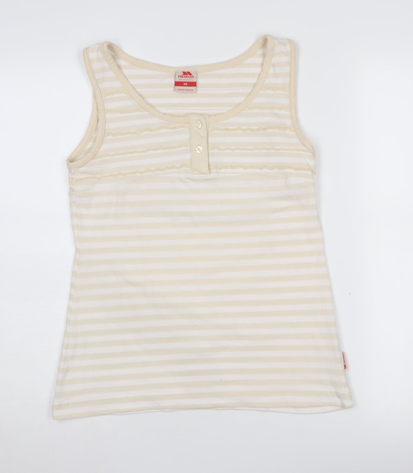 Trespass Women's Beige Striped Tank - Size M, Casual