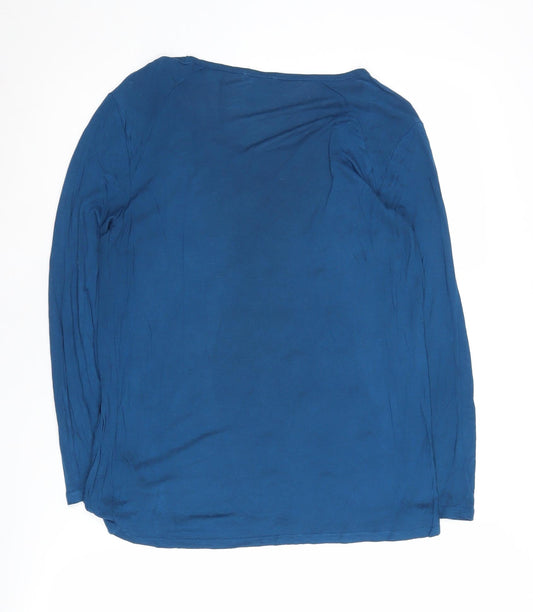 Reiss Women's Blue Sequin Long Sleeve T-Shirt, Size S