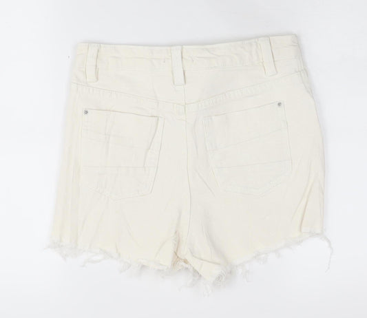 Joe Browns Women's Ivory Cut-Off Denim Shorts Size 8