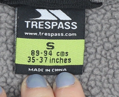 Unisex Adults UK S Regular Trespass Grey 1/2 Zip Sweatshirt