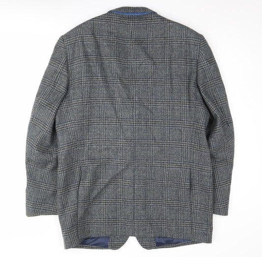 Austin Reed Men's Grey Plaid Wool Blazer 44R
