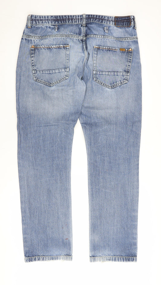 Sonneti Men's Blue Straight Distressed Jeans Size 36