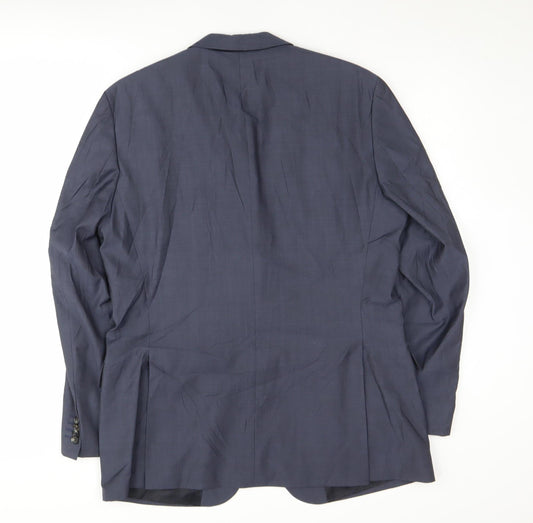 Hugo Boss Men's Blue Wool Blazer, Size 40, Elegant Formal Wear