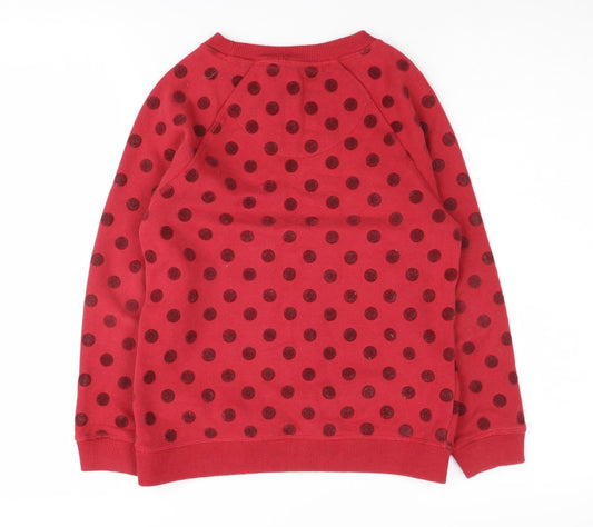 FatFace Girls Red Polka Dot Pullover Sweatshirt 8-9 Years