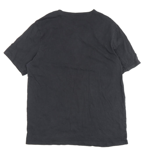 Hugo Boss Men's Black XL V-Neck T-Shirt Cotton