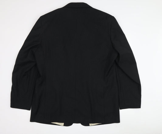 Voeut Men's Black Striped Suit Jacket Size 48