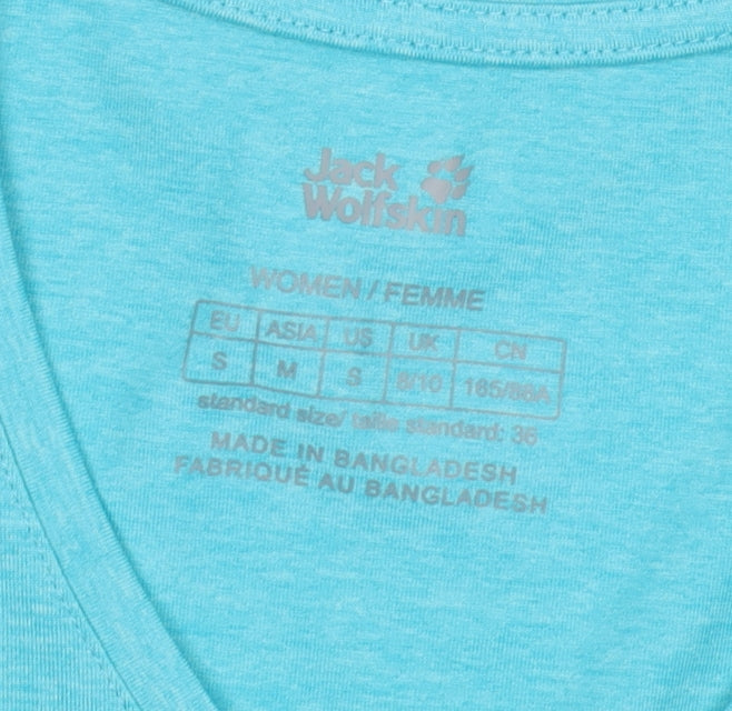 Jack Wolfskin Women's Blue T-Shirt V-Neck Size 10