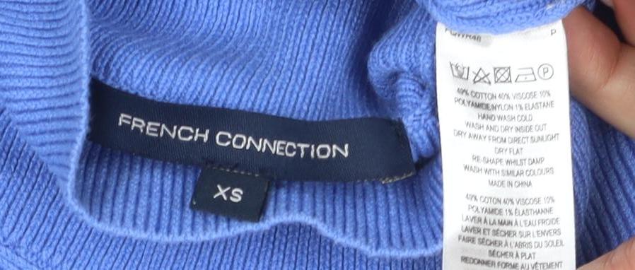 French Connection Blue Women's XS Slim Basic Blouse