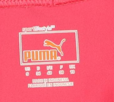 Puma Women's Pink Slim Fit V-Neck T-Shirt Size 12
