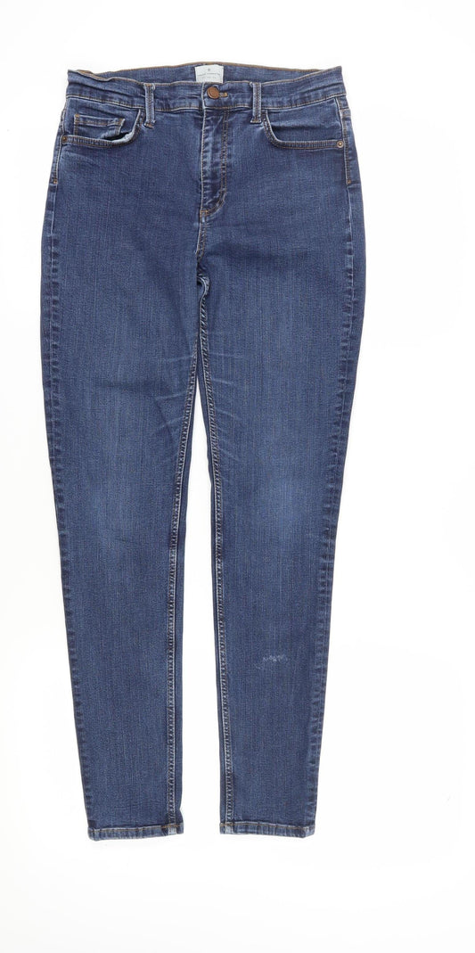 Additional front view of French Connection Women's Blue Skinny Jeans, size 10