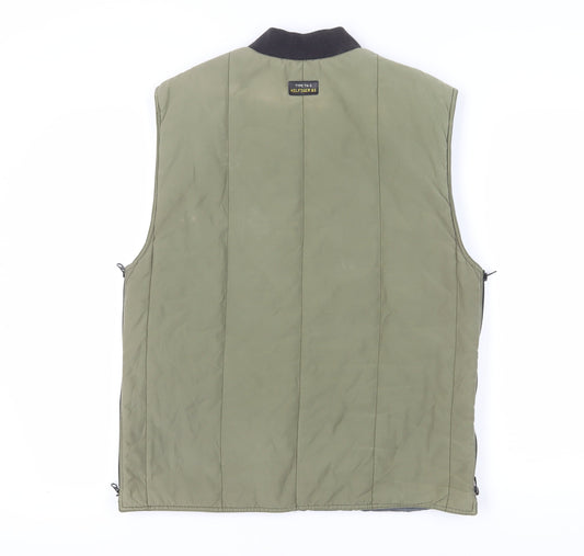 Tommy Jeans Men's Green Puffer Waistcoat L