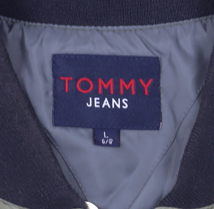 Tommy Jeans Men's Green Puffer Waistcoat L