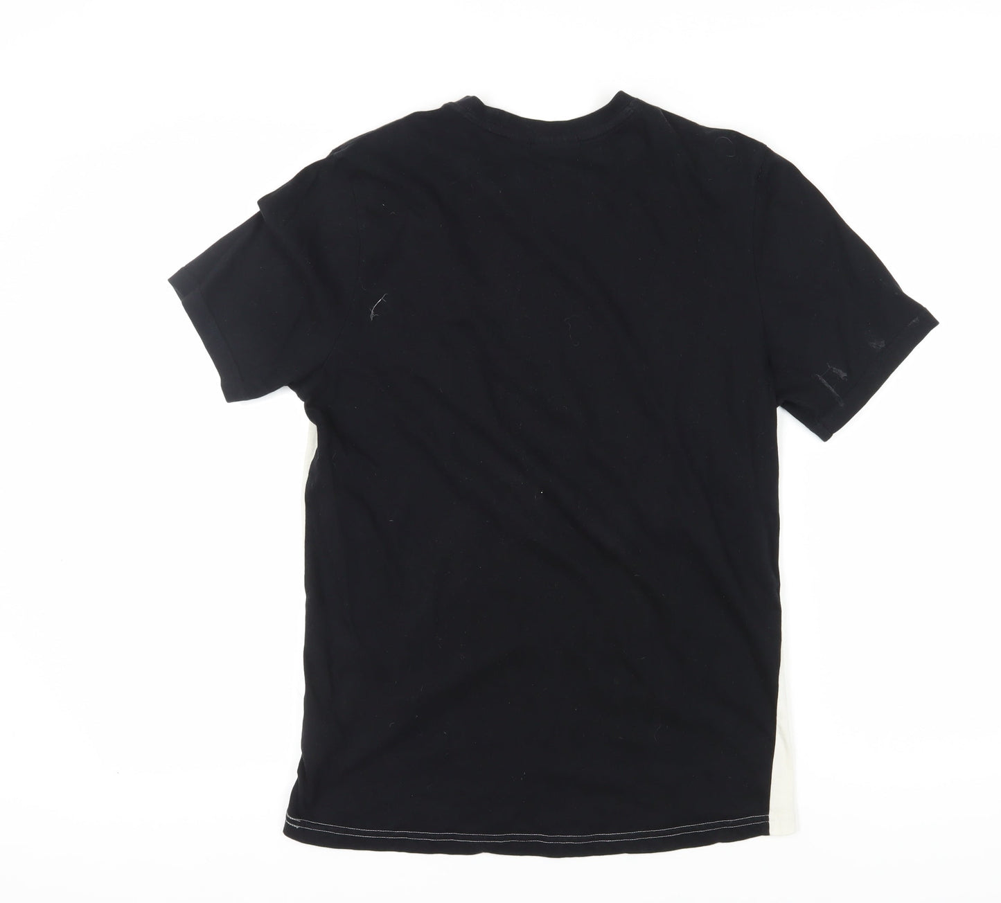 Fila Men's Black and White Colourblock T-Shirt - S