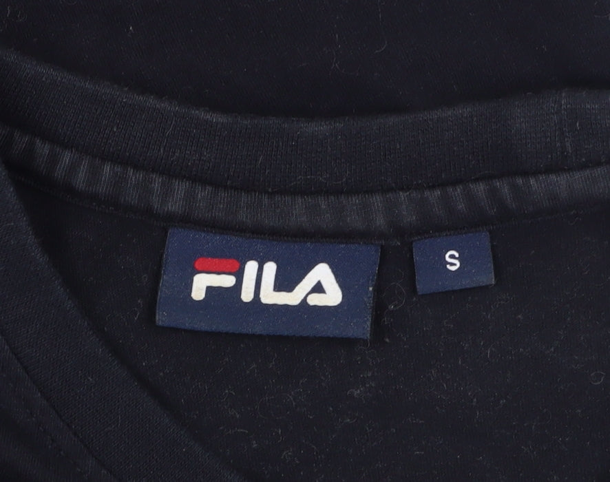 Fila Men's Black and White Colourblock T-Shirt - S