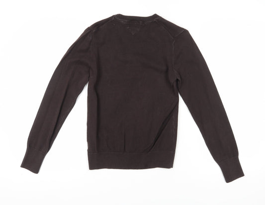 Tommy Hilfiger Unisex Brown V-Neck Pullover Jumper L