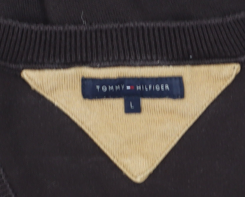 Tommy Hilfiger Unisex Brown V-Neck Pullover Jumper L