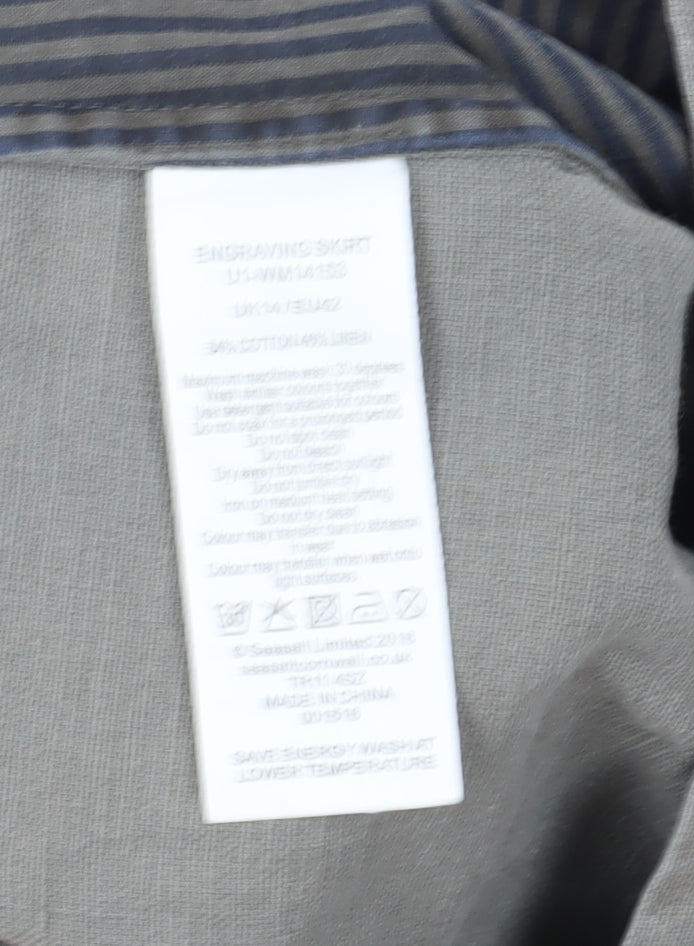 Seasalt Cornwall Womens Grey Pencil Skirt Size 14