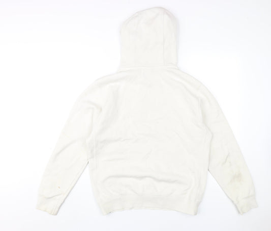 Nike Men's White Hoodie, Size S, Logo Pullover